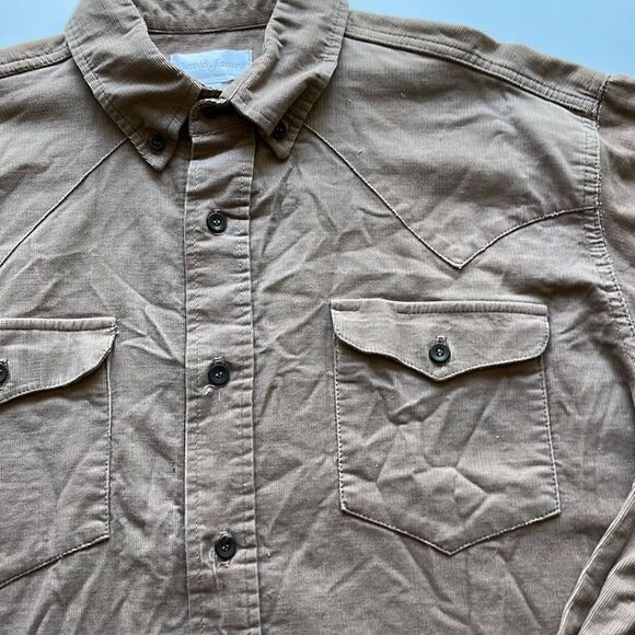 Vintage David James Western Style Thin Corduroy Button Down Sz. L 🇺🇸 - Picture 3 of 7